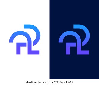 PL combination modern monogram logo design vector