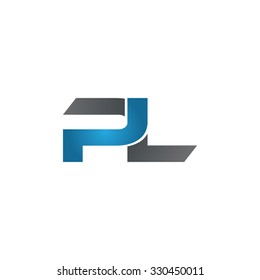 PL company linked letter logo blue