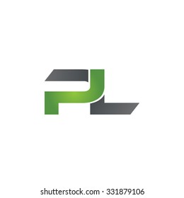 PL company linked letter logo green