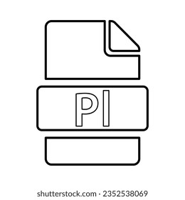 Pl File Format Icon In Outline Style