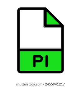 Pl file type format icon. extension document files icons symbol. with flat and outline style