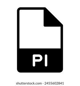 Pl file type icon. document files and folder format symbol icons, in solid style.