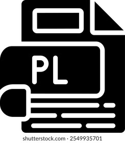 PL Glyph Icon Vector Design