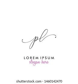 PL Initial beauty monogram logo vector