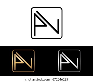 PL initial box shape Logo designs template