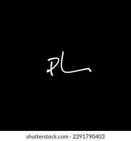 PL initial handwriting logo vector