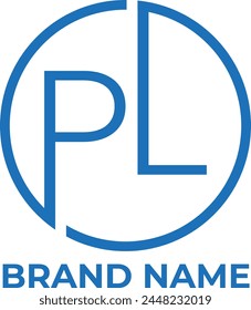 PL initial letter circle logo design vector