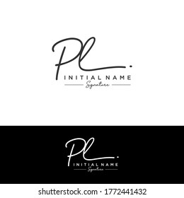 PL Initial letter handwriting and signature logo.