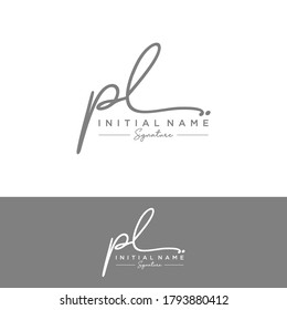 PL Initial letter handwriting and signature logo.