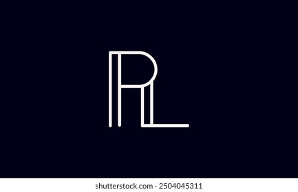 PL initial letter logo design. PL logo design vector in black background.