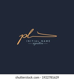 PL Initial Letter Logo - Hand drawn Signature Logo