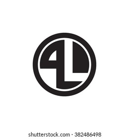 PL initial letters circle monogram logo