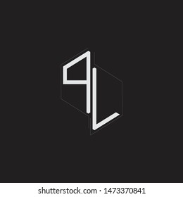PL Initial Letters logo monogram with up to down style isolated on black background