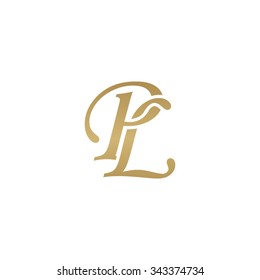 PL initial monogram logo