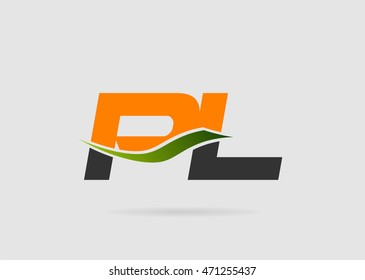 PL initial monogram logo
