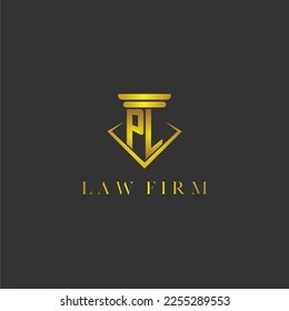 PL initial monogram logo for lawfirm with creative polygon design