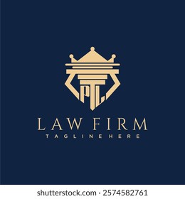 PL initial monogram logo for lawfirm vector design