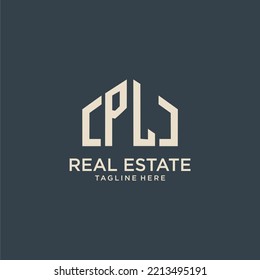 PL initial monogram logo for real estate design