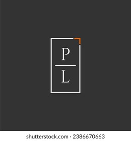 PL initial monogram logo for technology with square style design