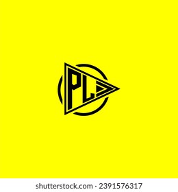 PL initial monogram logo with triangle style design