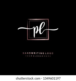 PL initial signature logo. handwriting logo template vector,