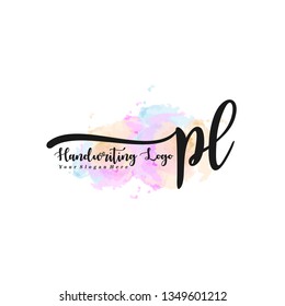 PL initial signature logo. handwriting logo template vector,
