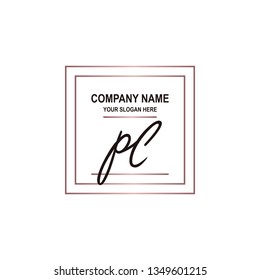 PL initial signature logo. handwriting logo template vector,