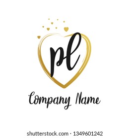 PL initial signature logo. handwriting logo template vector,