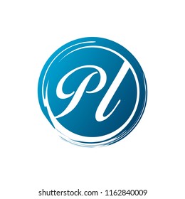 PL initial splash logo template vector