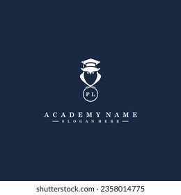 PL Initials Academy Logo Vector Art Icons and Graphics