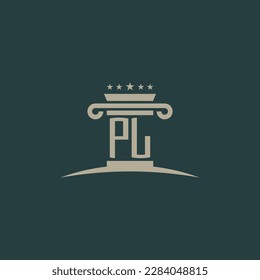 PL initials law of justice logo vector design template