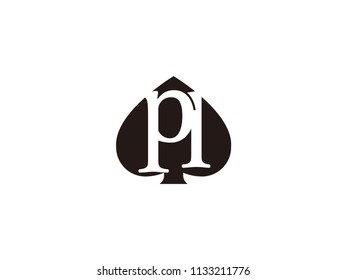 The pl initials logo inside the black shovel