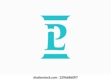 PL Law Logo Design Vector Sign