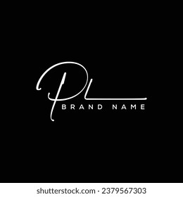 PL letter beauty handwriting vector logo. 