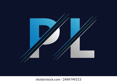 pl letter colorful logo in the circle. Vector Logo Illustration.