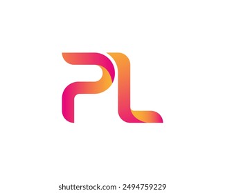 pl letter logo. pl logo design vector illustration