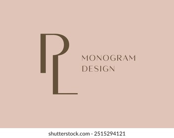 PL letter logo icon design. Classic style luxury initials monogram.