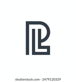 PL letter vector logo. white background