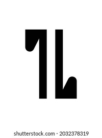 PL lettermark mnimalistic logo design vector.