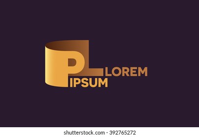 PL letters logo, P and L letters logo alphabet design.