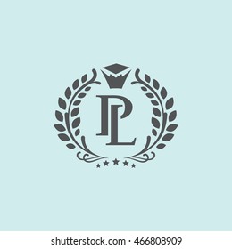 PL letters vector monogram. Business logo template. Luxury hotel sign (emblem, symbol, icon)