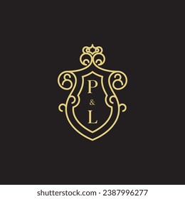 PL line vintage initial logo in high quality professional design that will print well across any print media