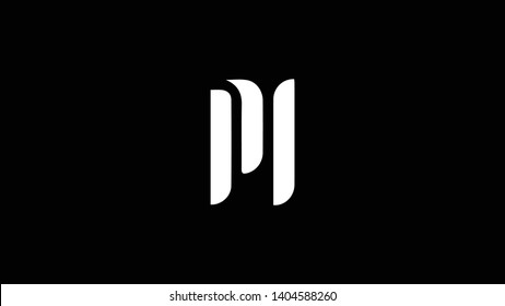 PL logo design template vector minimal design