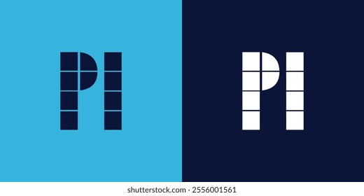 PL logo design with tile shape. Minimalist and modern vector illustration design suitable for business or brand