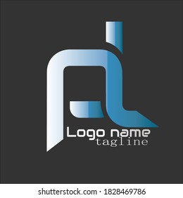 PL logo. Illustration of "PL" typeface logo isolated on black background. vector