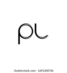 PL Logo monogram with slice rounded modern design template isolated on white background