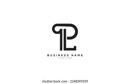 PL, LP, Abstract initial monogram letter alphabet logo design