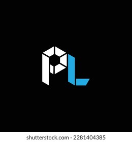 PL or LP abstract outstanding professional business awesome artistic branding company different colors illustration logo