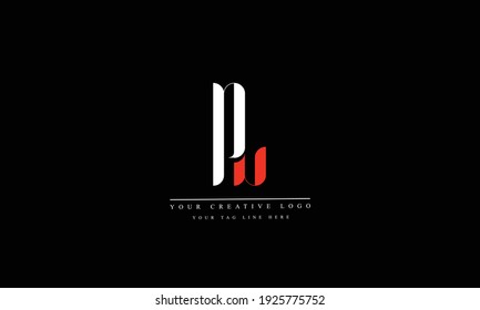 PL LP abstract vector logo monogram template