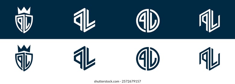 PL LP letter logo set design